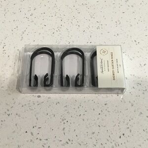 NIP Hearth & Hand Matte Black Shower Ring Set